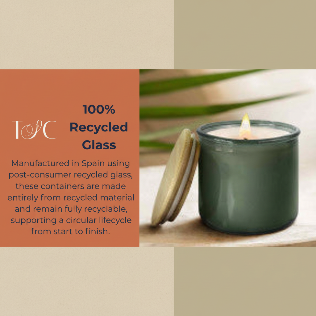 Burnt orange card + green candle - professional layout