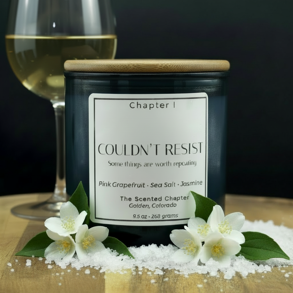 Couldn't Resist - white wine glass behind candle